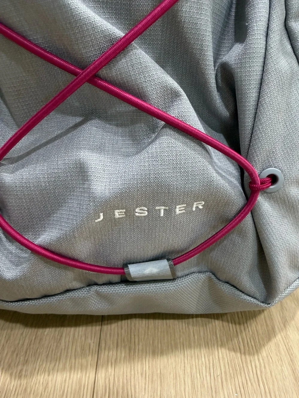 The North Face Jester Backpack Gray Pink FlexVent Hiking School Laptop Bag